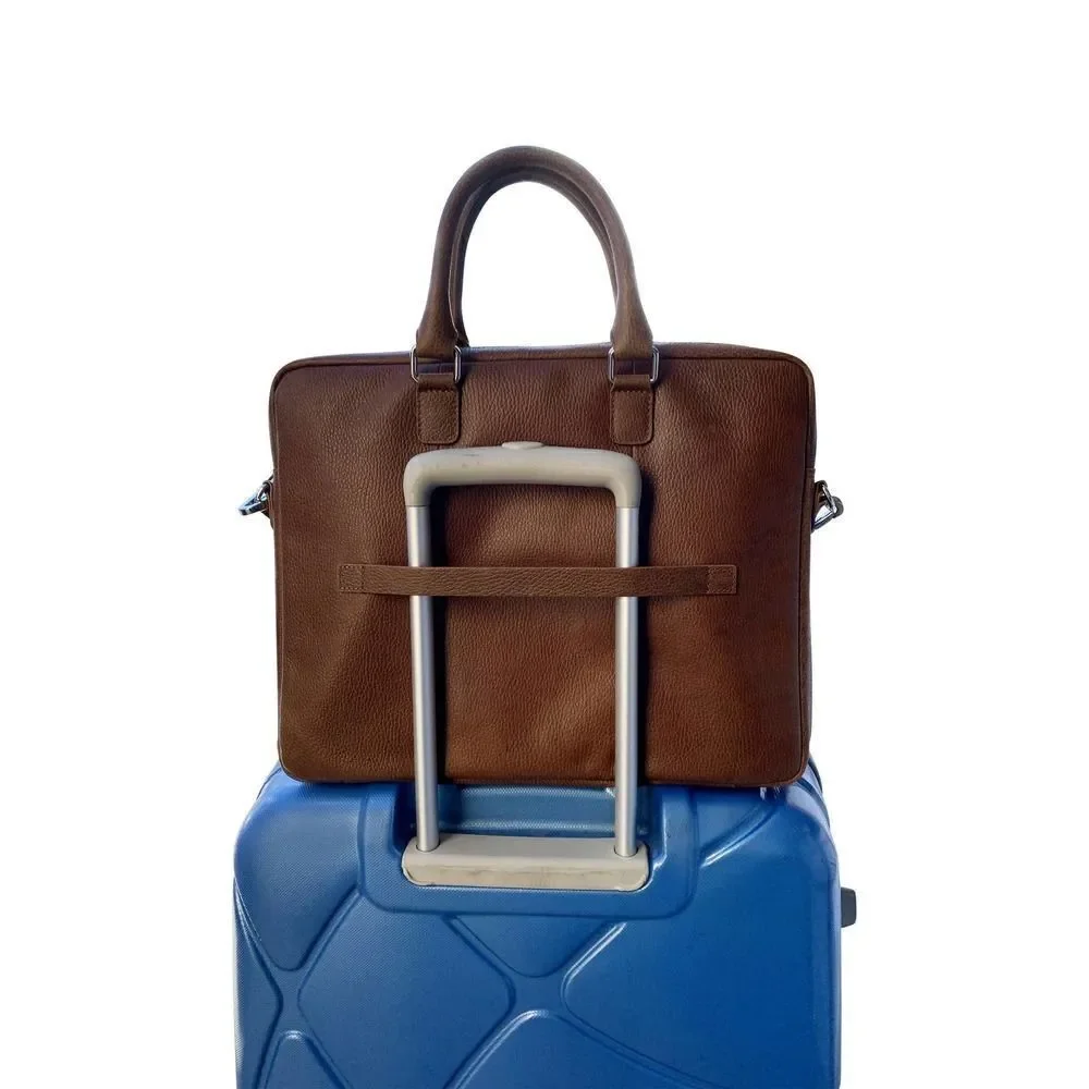 Adamonde Leather Laptop// Carry On Bag for Men and Women